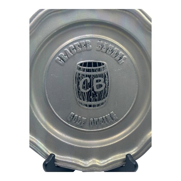 Vintage Cracker Barrel Golf Outing Carson Pewter Plate Home Decoration 10" USA - Picture 3 of 9